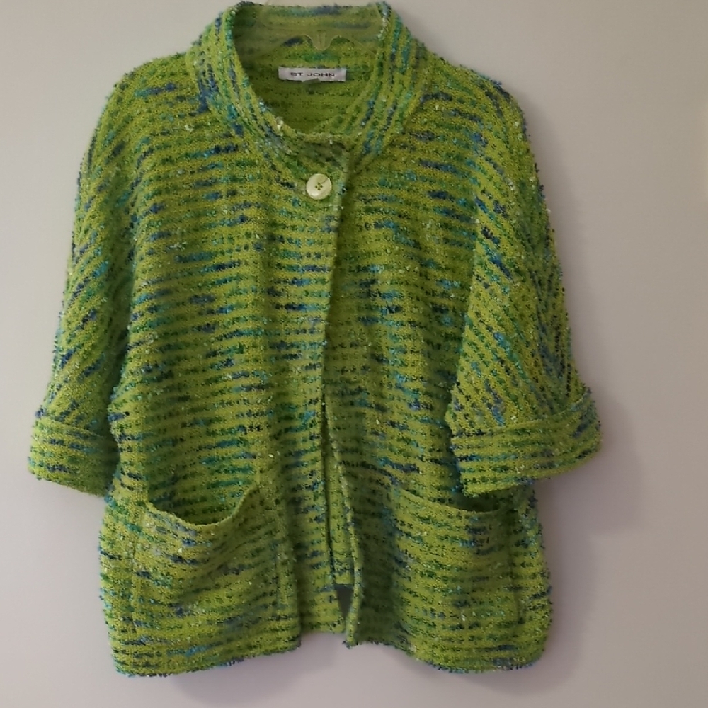Vintage Chanel style Green and Blue Textured jacket